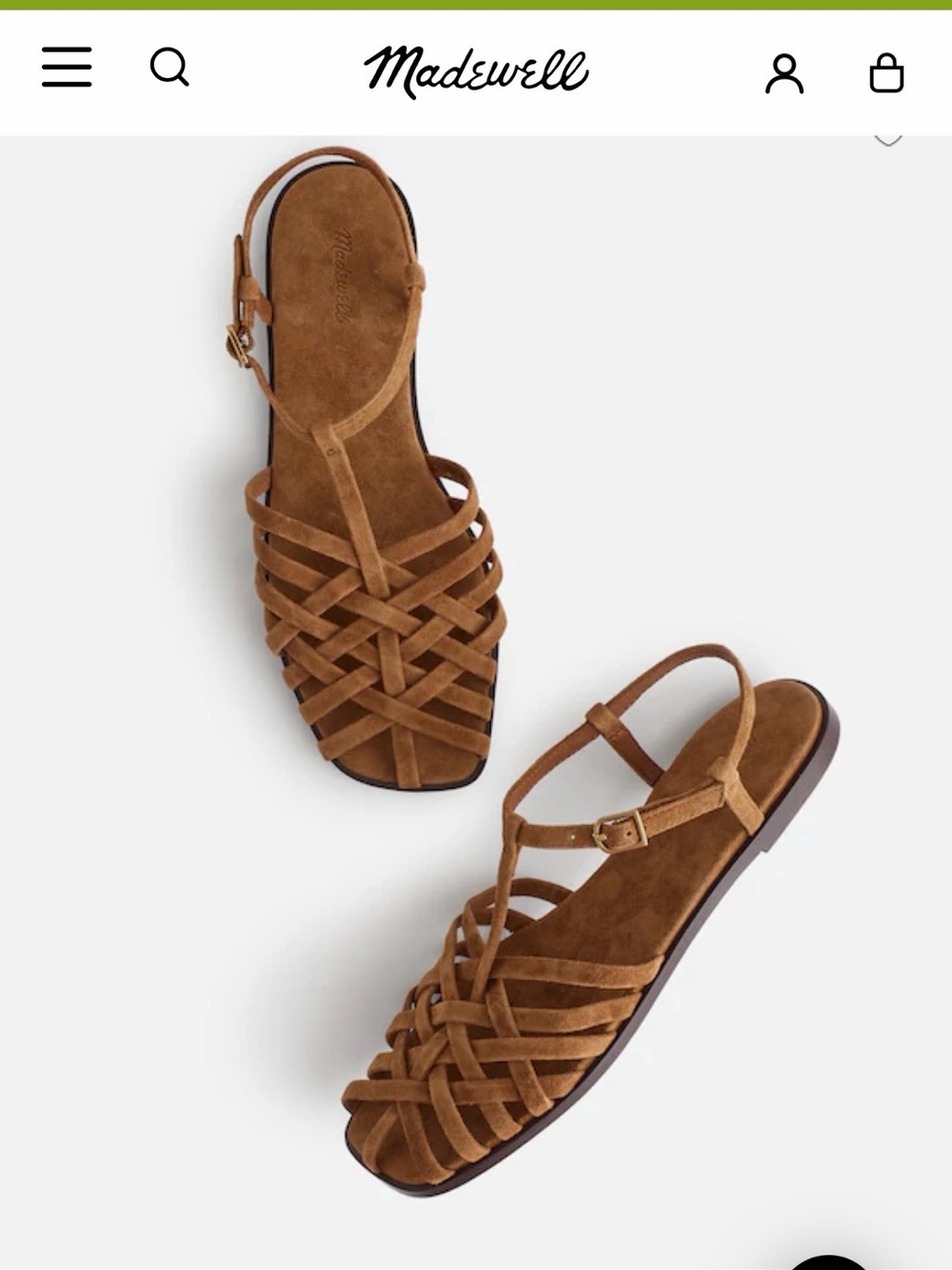 NWOT Madewell Brown Woven Suede Slingback Sandals
